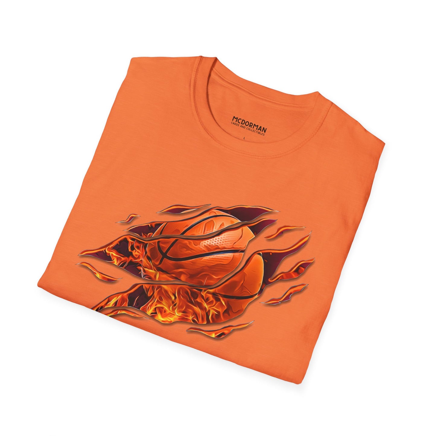 Flaming Basketball Super Soft Unisex Graphic Tee